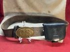 Civil War Confederate “CS” Belt Plate with Original Leather Belt & Cap Box Rig