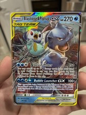 Pokemon Blastoise & Piplup GX TAG TEAM 38/236 Cosmic Eclipse UR Holo NM 2019 on eBay