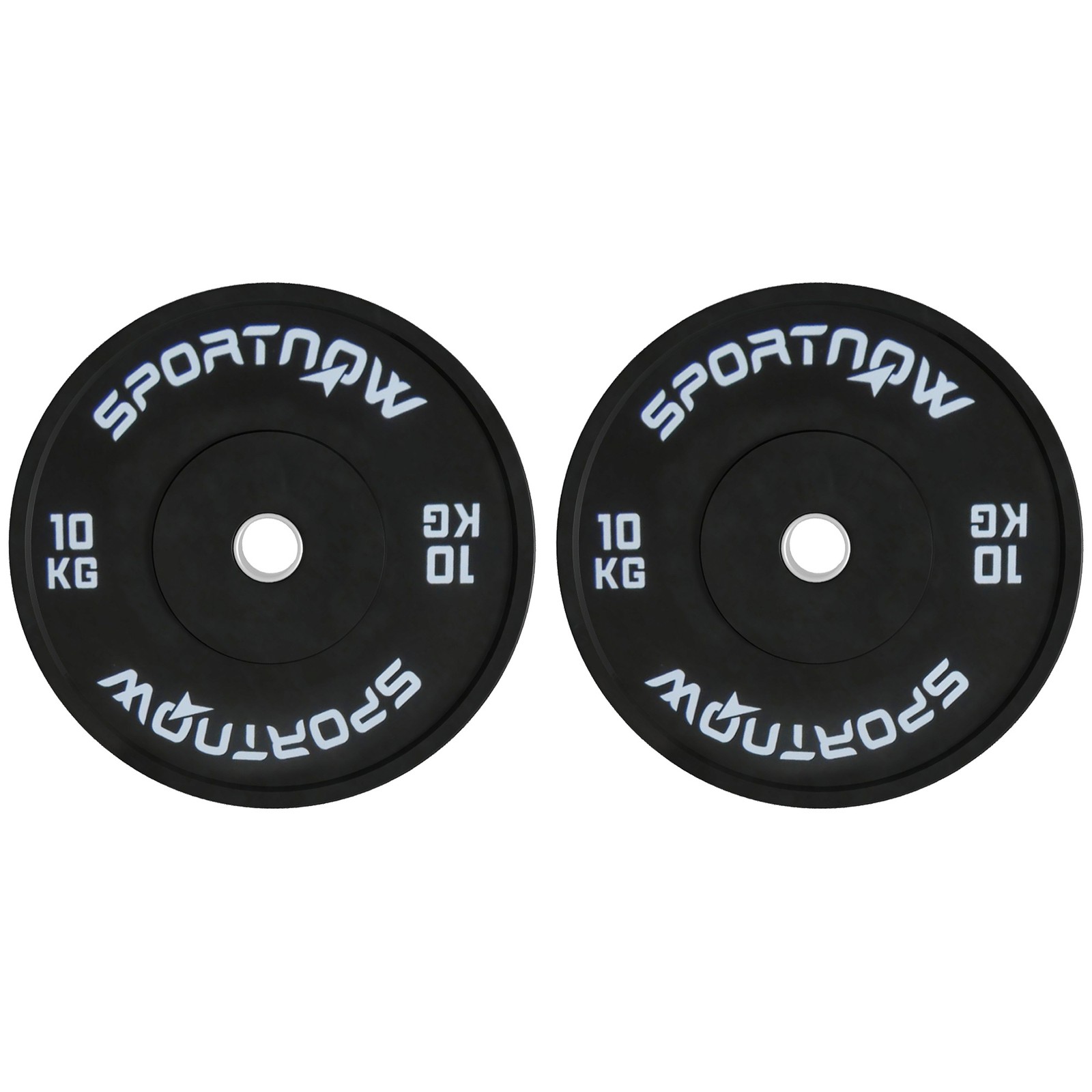 SPORTNOW Set 2 Dischi Pesi da 10kg per Manubri e Bilanciere con Attacco Ø5cm
