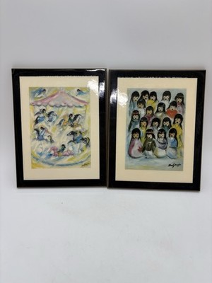 2 Ted DeGrazia Lithograph on Wood Plaques Children s Choir / Joy & Music *READ*