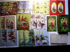 Vintage "Nationally Famous" Christmas Cards Lot of 21 Envelopes Original Box