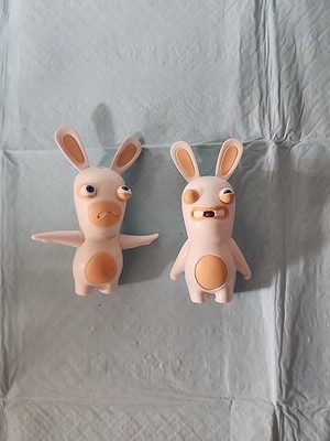 McDonalds Rayman Raving Rabbids White Rabbit Set Of 2 Action Figure Happy Meal