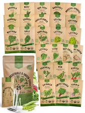 25 Winter Vegetable Garden Seeds Variety Pack for Outdoors & Indoor Home Gard...