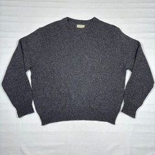 Vintage LL Bean Gray Wool Nylon Knit Crewneck Sweater Made in USA Mens XL-Long