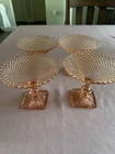 Anchor Hocking Miss America Pink Depression Compote Set Of 4