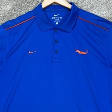 Florida Gators Nike Polo Shirt Mens Large Blue Orange Dri-FIT Performance NCAA