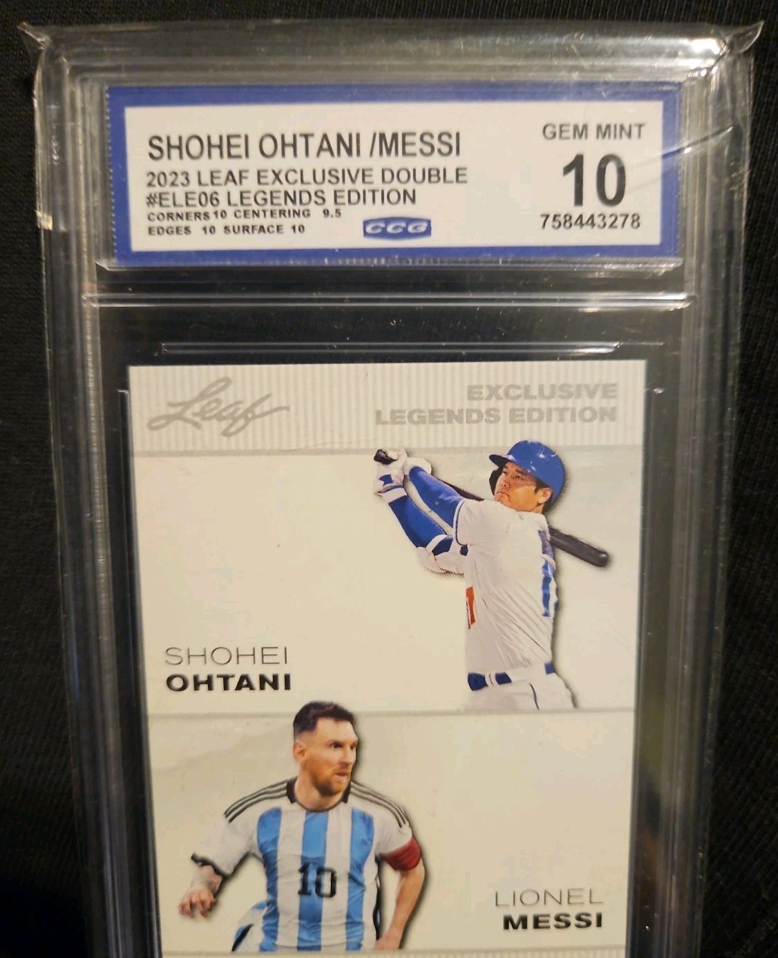 LIONEL MESSI SHOHEI OHTAN 2023 LEAF  DOUBLE LEGENDS 10 NON-AUTO / NON- PATCH