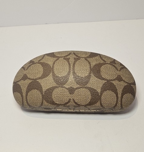 Coach Clam Shell Eyeglass/Holder Case Signature C’s Brown/Tan **CASE ONLY** - Picture 1 of 4