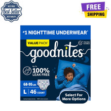 Goodnites Boys Absorbent Disposable Nighttime Bedwetting Underwear, L, 46 Count