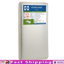 Breathable Baby Crib Mattress Organic Cotton Waterproof Hypoallergenic Firm New