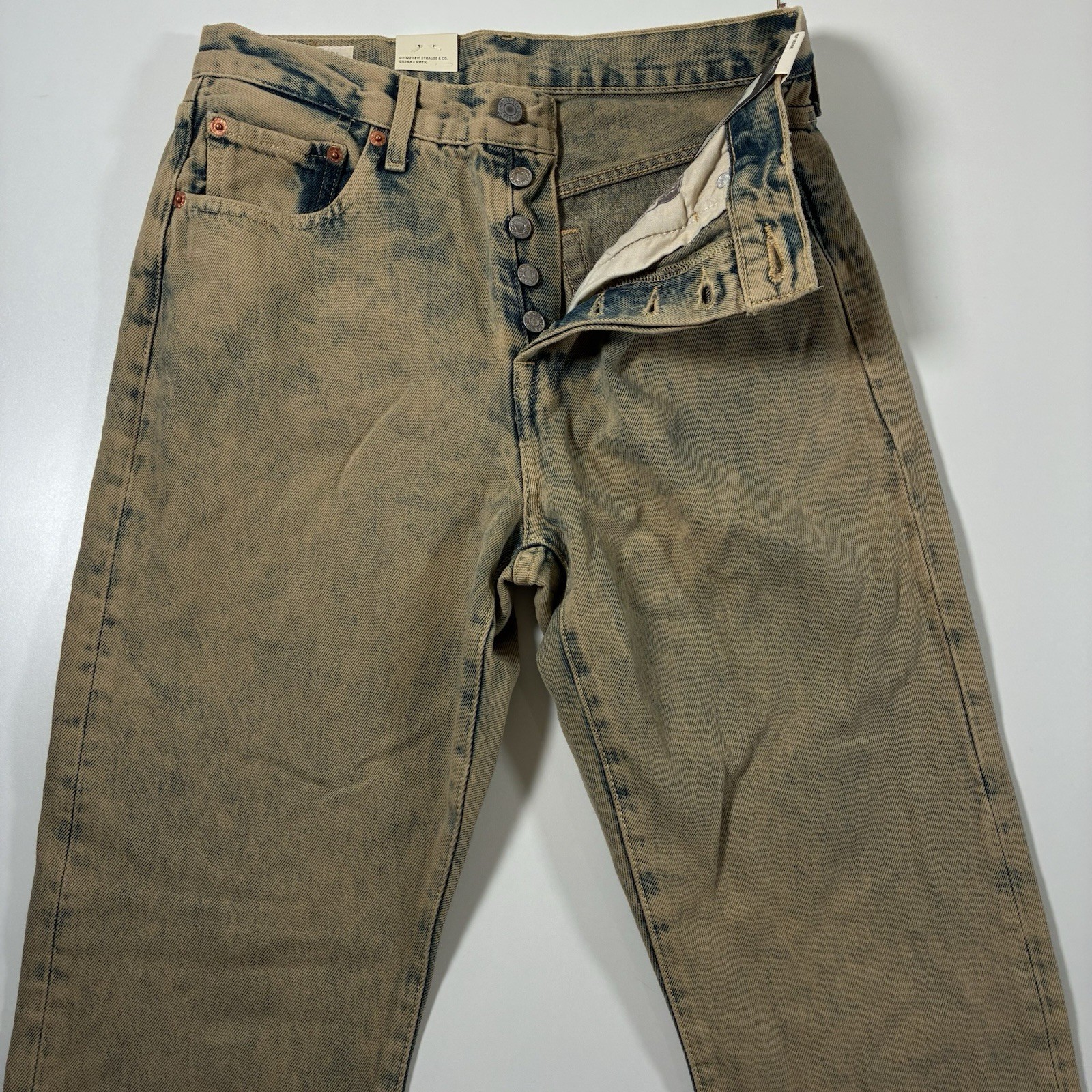 NEW Levi's Premium 501 Jeans 28x30 Button Fly Acid Wash Denim USA Cowboy NWT $98