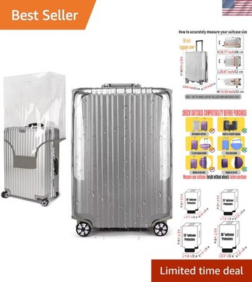 Durable 30 Inch Clear PVC Suitcase Cover - Shields Your Luggage Effortlessly