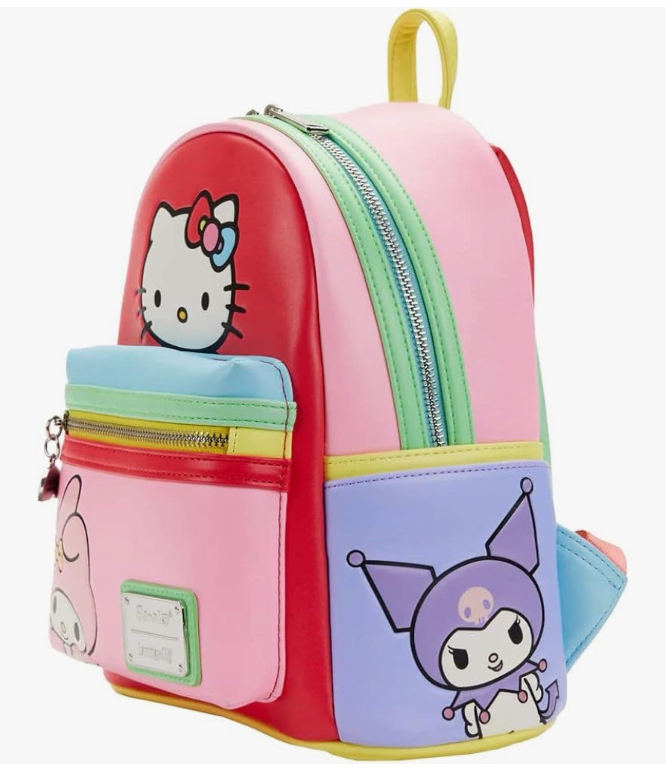 LOUNGEFLY Sanrio Hello Kitty And Friends Color Block Backpack 10 3/16in EUC image 4