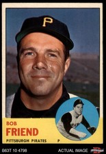 1963 Topps #450 Bob Friend Pirates 4 - VG/EX