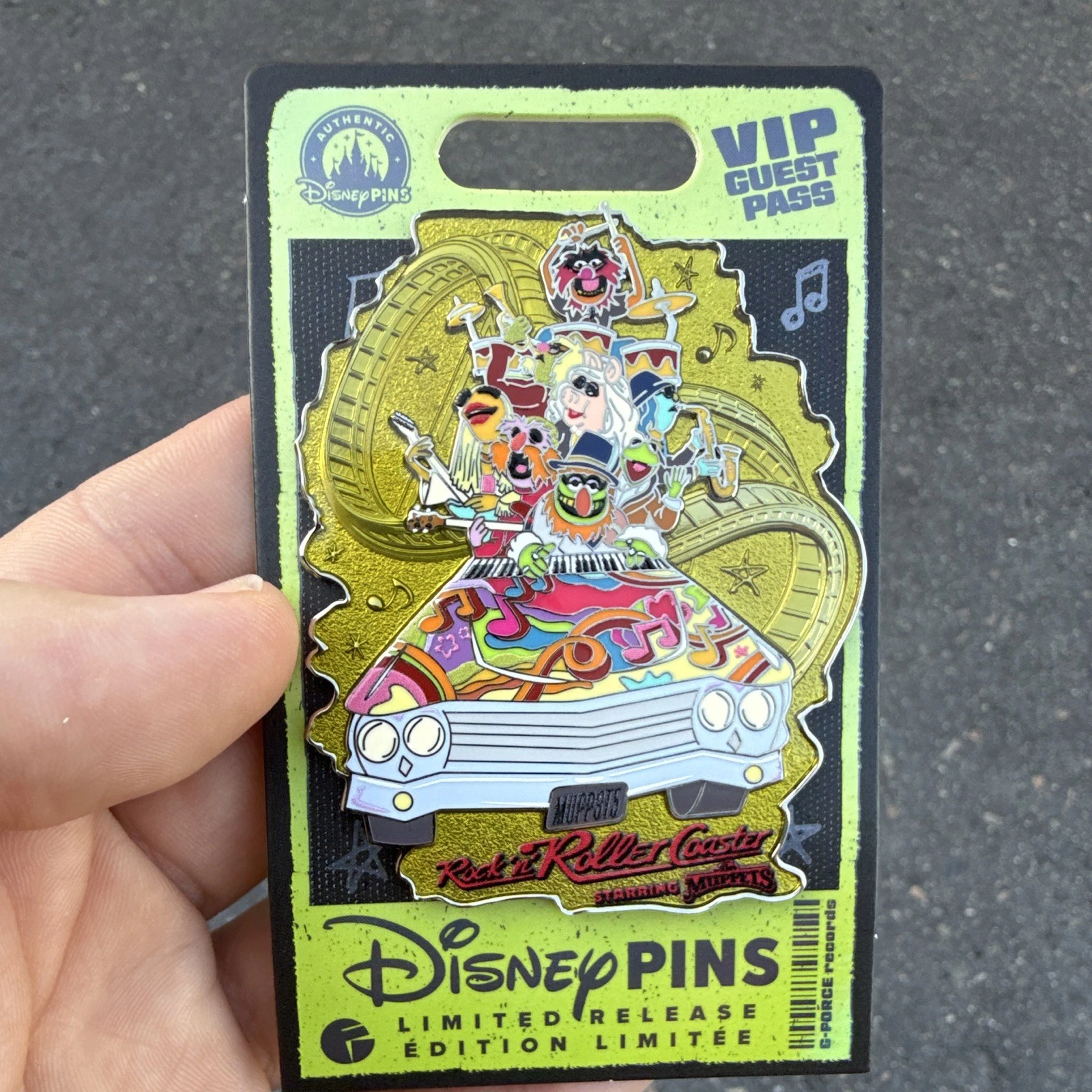Disney Limited Release VIP Guest Pass Rock 'n' Roller Coaster Muppets 2026 Pin