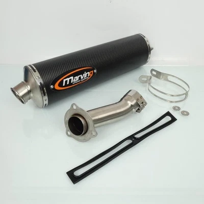 Silencieux Marving Superline Oval carbone pour moto Suzuki 650 Sv N 2003 à 2009 - Photo 1/4