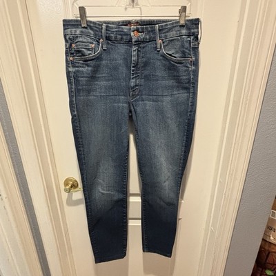 Mother The Looker Two Step Ankle Fray Jeans Skunk at the Tea Party sz 30 HEMMED