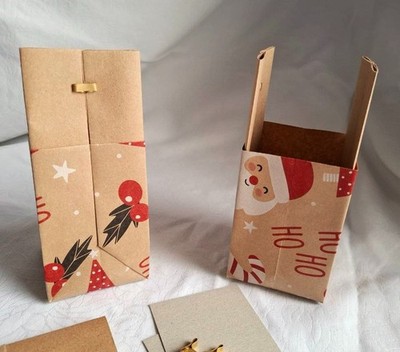 5 Kraftpapier Tüten für Weihnachten/Giveaways/Nikolaus/Geschenktüte Handarbeit