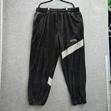 VINTAGE Detroit Pistons Men Pants 2XL Black Embroidery UNK Sweatpants Y2K