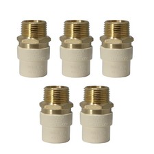5 PCS 3/4 Inch Female CPVC Brass Adapter To Brass NPT Pipe Fittings Tool