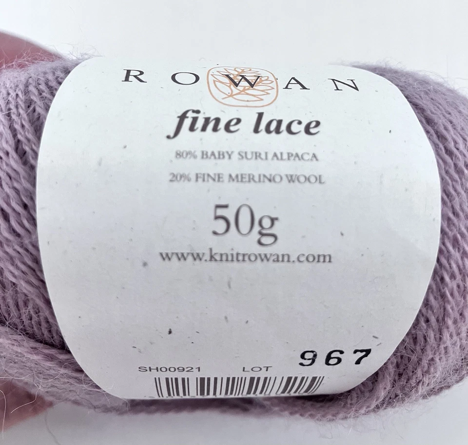 Hilo de lana de alpaca bebé encaje fino Rowan - SH00921 Lote 967 rosa claro o malva 50 g Foto 4 de 4