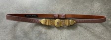 Vintage Alexis Kirk Belt Pink Genuine Snakeskin Gold Buckle Etruscan Glam