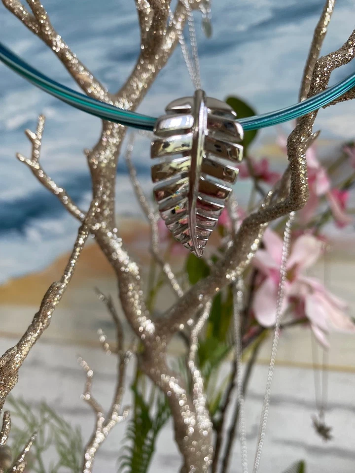 Anhänger Schmuck Pierre Lang mega-schönes, glänzendes Blatt silber w. Neu - Bild 2 von 3