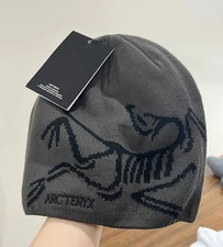 🦅 Arc'teryx Bird Head Toque Beanie Dark Grey Orca Merino Wool Winter Hat NWT