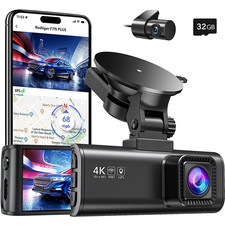 REDTIGER 4K Dash Camera 32GB SD Card Front and Rear Dash Cam WIFI GPS With