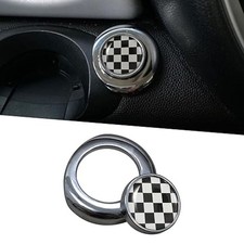 Car Engine Start Button Cover Compatible with R56 R60 R58 R59 R55 R57 Checkered