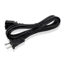 Black Extension Cord 10 Ft,2 Prong Extension Cords US Flat and Thin Male/Fema...