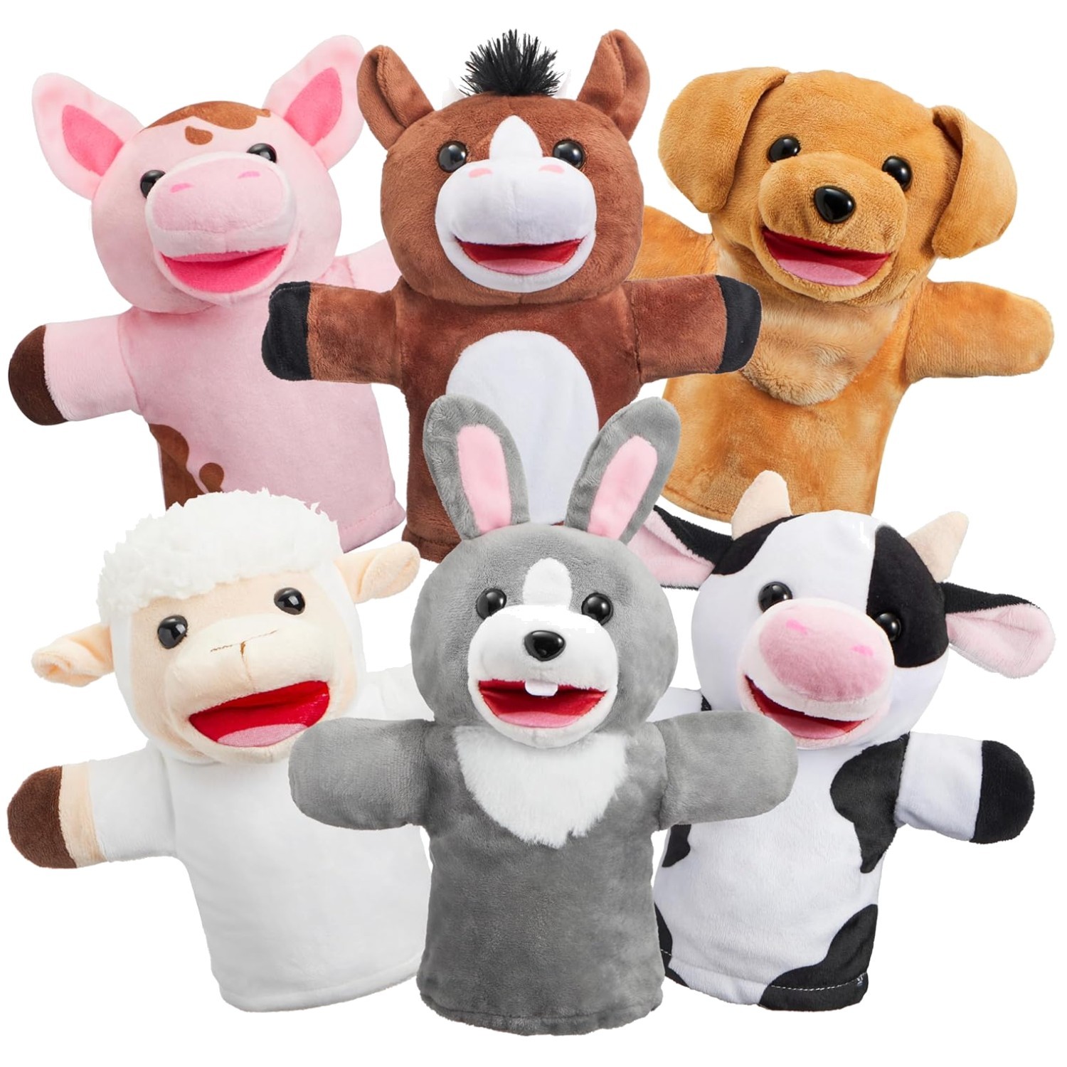 Fun Puppet Theater Set, Pig, Sheep, Cow, Dog, Goat, Horse