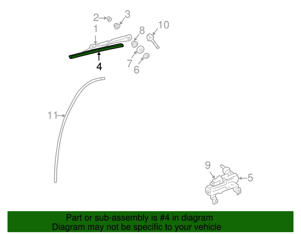 Genuine GM Rear Window Wiper Blade 15.36 in 10324491 - Image 3 of 3