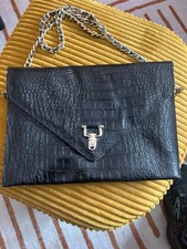 Vintage Crocodile Print Style Black Clutch Purse