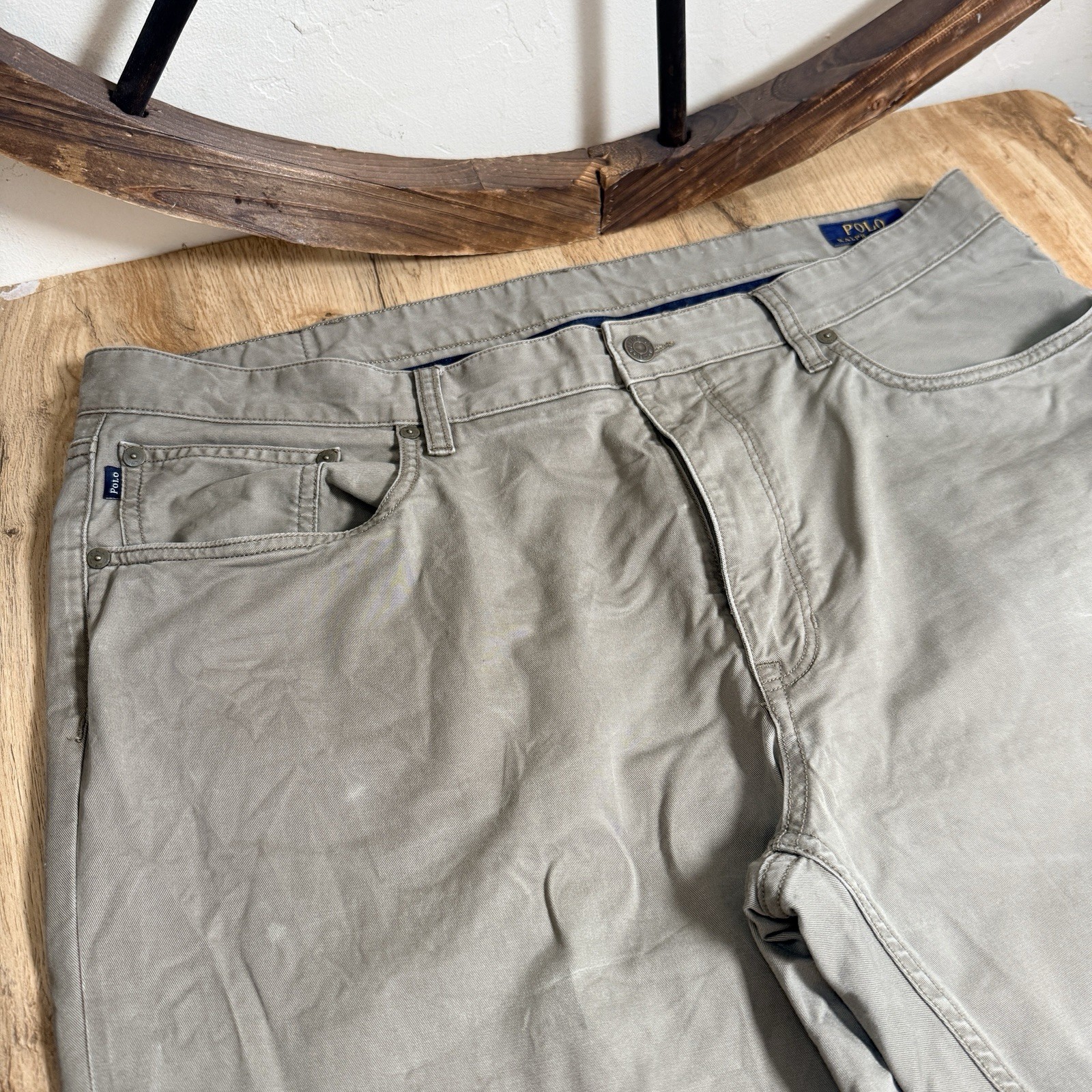 Polo Ralph Lauren Men’s Stretch 5 Pocket Trousers Stone Beige W38 L32 Straight image 2