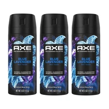 AXE Blue Lavander Deodorant Body Spray Premium Collection 4oz  (Lot of 3)