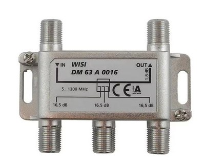 Wisi DM 63 A 0016 Abzweiger, 3-fach, 16dB, 5...1300MHz, Klasse A (+10dB) für Vod