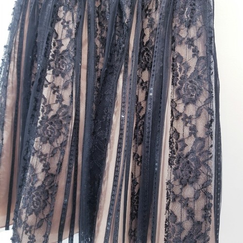 JS Collections Women size 10 Black Sateen Lace Sequins Black Cocktail Mini Dress - Picture 4 of 13