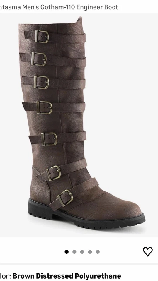 Мужские винтажные состаренные коричневые ботинки Funtasma стимпанк ренессанс размер M 10-11 - Изображение 2 из 4