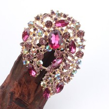 1pc Pink Crystal Brooch - Friend Gift, Fits Dresses, Galas & Parties