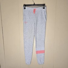 Under Armour Girl's Gray Joggers with Pink Accents Size M