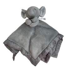 Carter's Elephant Lovey Security Blanket Gray Plush Satin Trim Baby Soothing Toy