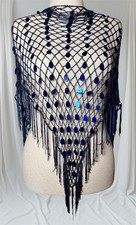 Blue Netted Dance Class Practice Belly Dance Hip Scarf or Shawl