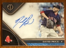 David PRICE🔥2017 Topps Tribute BLACK Certified On Card AUTO #TA-DP 1/1 Red Sox
