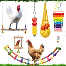 7pcs Chicken Toys for Coop Accessories - Xylophone Toy, 