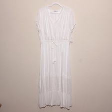 NEW Sonoma Tiered Boho Maxi Dress Size XXL Embroidered Short Sleeve