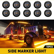 amber 10X 3/4" Side Marker Lights LED Truck Trailer Round Side Bullet Light EXD