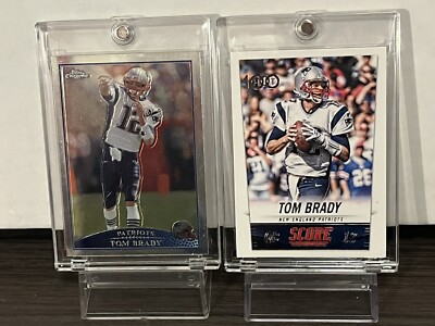 RARE TOM BRADY CARD LOT TOPPS CHROME REFRACTOR + SCORE QB #12 CARD !  PRISTINE ! | eBay