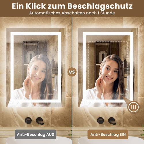 Specchio bagno con illuminazione LED specchio da parete con touch senza appannamento specchio luminoso - Foto 10 di 37
