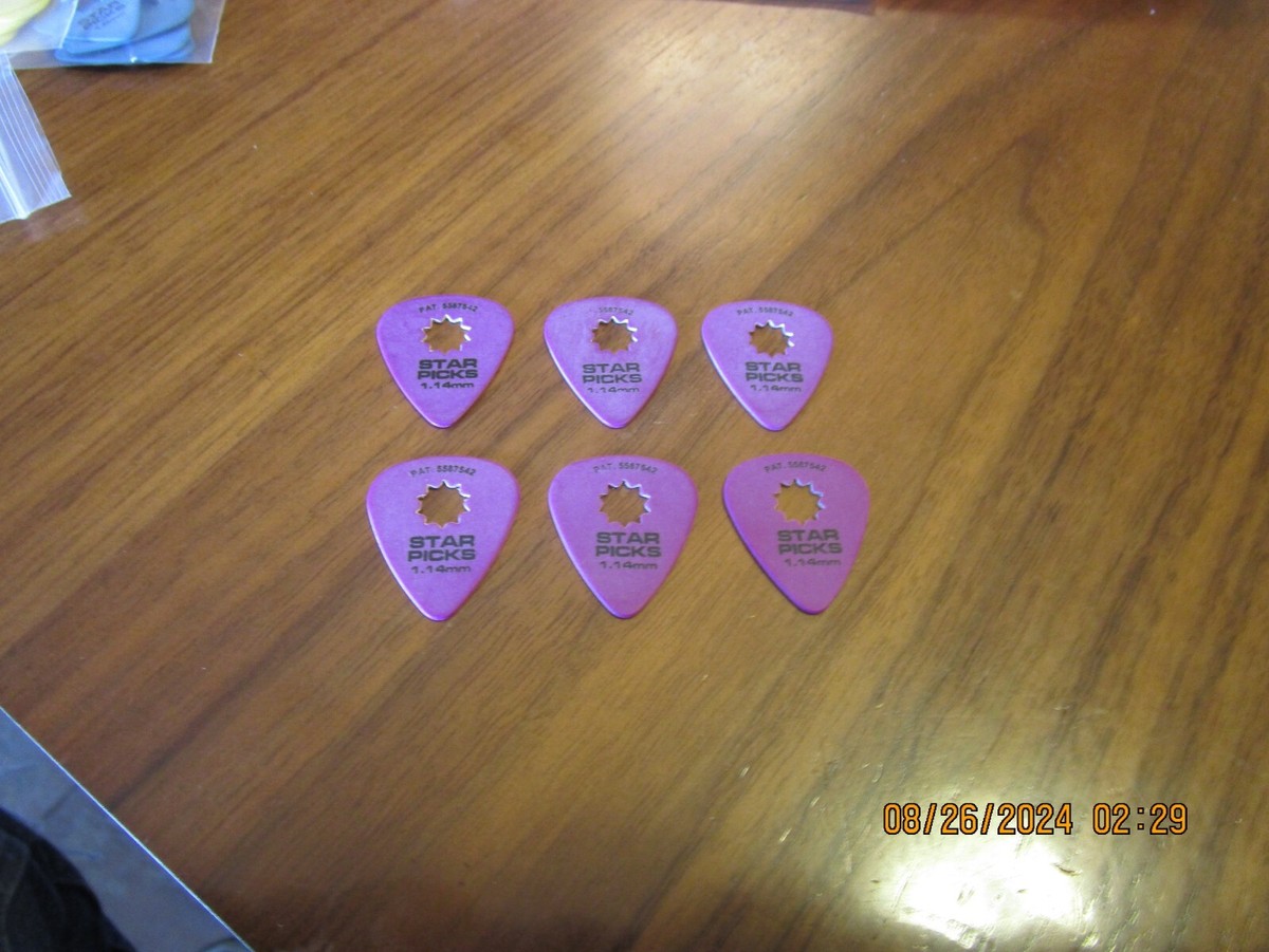 6 Pack Everly Star 1.14mm Pick Guitar Picks Purple #973 | eBay